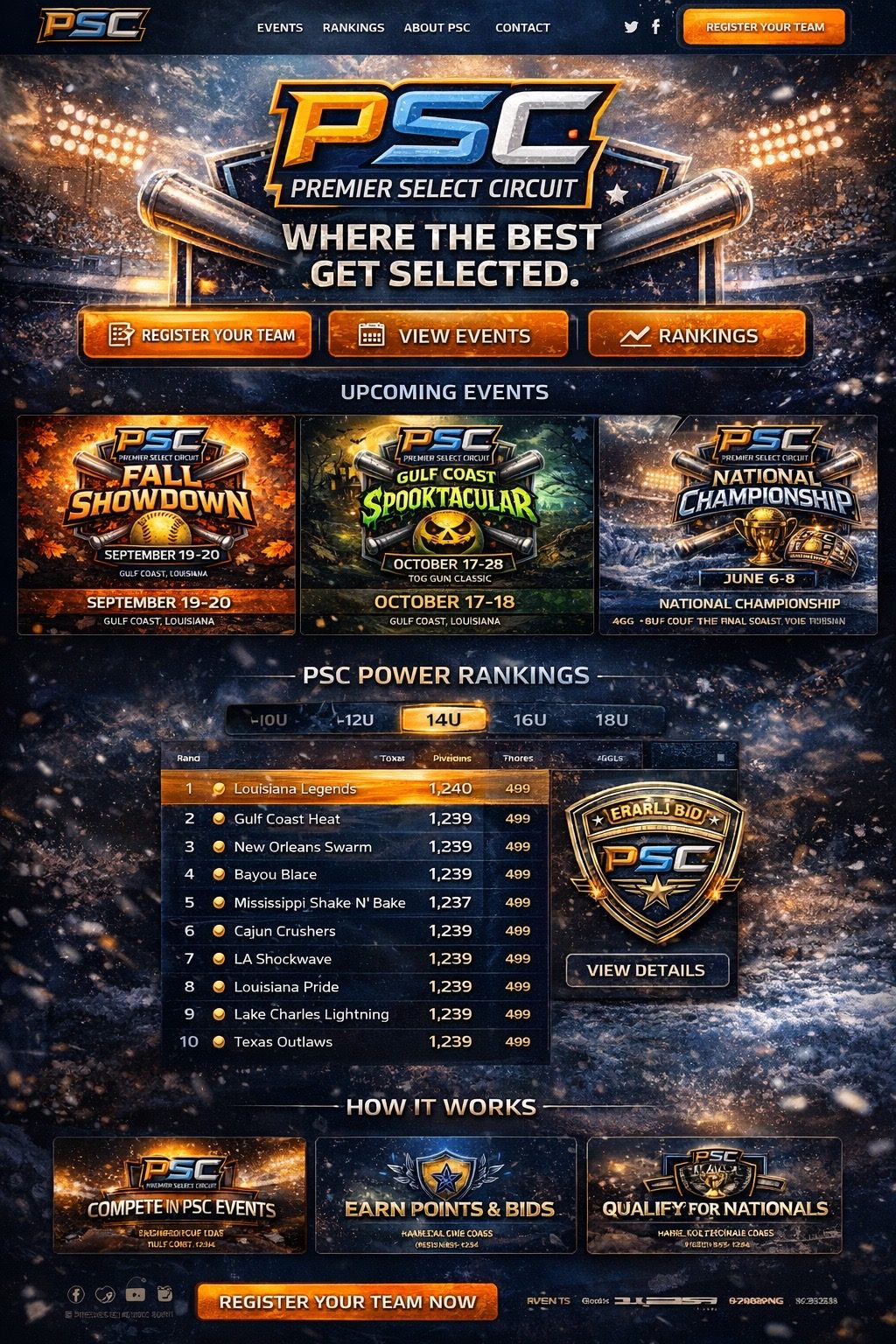 Premier Select Circuit homepage design